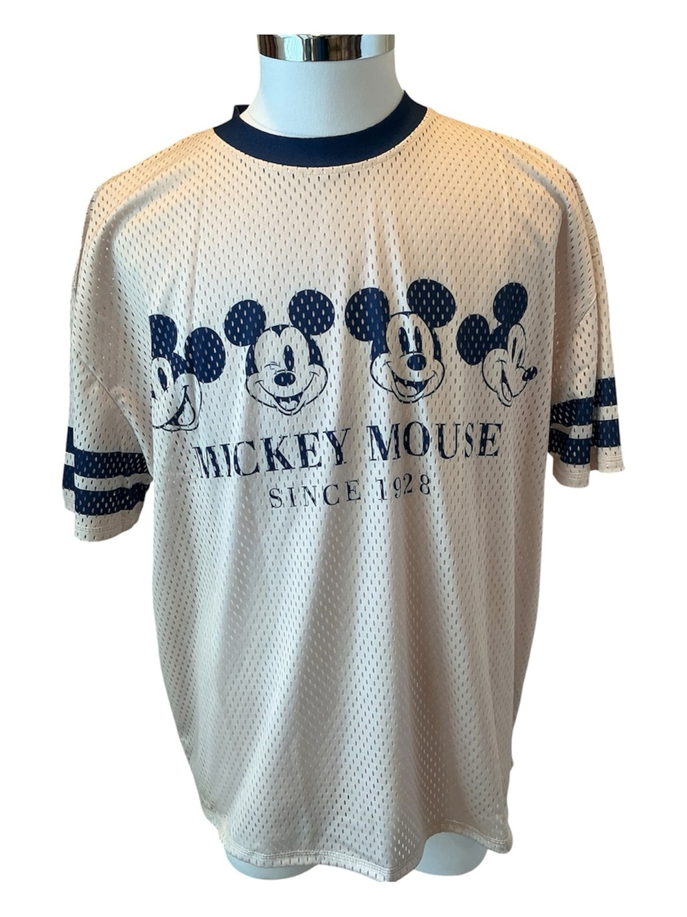 Disney Mickey Mouse Since 1928 Men sz L Lifestyle Football Mesh Jersey NWT